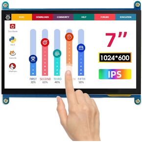 ELECROW Touchscreen 7 Inch Mini Monitor Compatible with Raspberry Pi Screen LCD Screen 1024x600 Work with Raspberry Pi 5 4 3B+ 3B 400 Banana Pi Windows PC