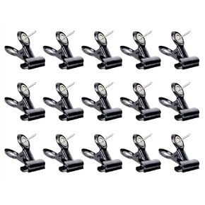 Tupalizy 15PCS Push Pins Clips Bulldog Thumbtack Clips for Bulletin Cock Board Wall Office School Home Cubicle Pictures Documents Notes Papers Calendars Photos Files Artworks Craft Projects (Black)