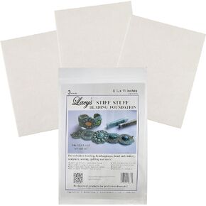 Lacys Stiff Stuff Beading Foundation,White Fabric 3 Sheets Made in The USA & Durable Material Used for Bead Stitch Embroidery, Cabochon and Sewing SS3811,8.5*11 inches