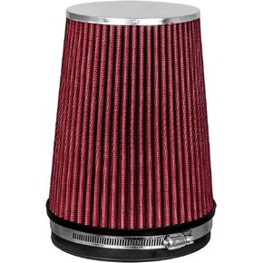 RED 3.25" 82.5 mm Inlet Cold Air Intake Cone Replacement Quality Performance Washable Clamp-On Dry Air Filter