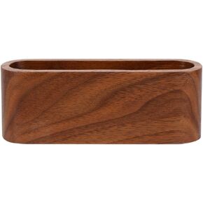 CHICIRIS Wood Business Card Holder, Office Card Holder, Wooden Name Card Display Holder, Wooden Business Card Holder Case, Walnut Desktop Decorative Gift (Brown)