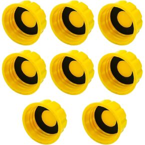 5 Gallon Fuel Gas Caps with O-Ring, 8Pcs Leak-Proof Coarse Thread Replacement Lid, Yellow