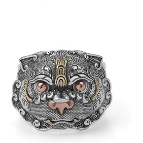 Pi Xiu Ring for Men, Chinese Mythology Pixiu Ring, Luck Animal PiXiu Amulet Ring, Feng Shui Good Luck Ring, Attract Wealth Money Ring Jewelry Gift for Men Boys