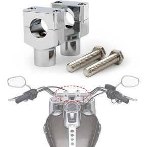 PSLER Motorcycle Handlebar Riser Clamp Handle Bar Riser Clamp Kit for Touring Sportster Touring Road King Electra Street Glide 1996-2022, 1" 25MM Chrome