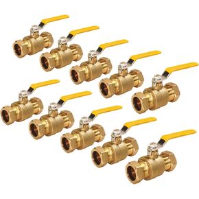 Midline Valve 822M223 Premium Brass Full Port Ball Valve 1 in. Compression Connections