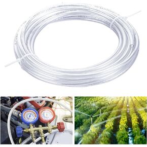 1/4 Inch OD 50 ft Air Line Clear PU Tubing Aquarium Air Tubing Air Compressor Clear Tube Aquarium Hose Line Hose for Air Brake Water Fluid Transfer Suspension