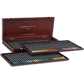 Caran D'ache Museum Aquarelle Watercolor Pencils - 72 Colors in a Wood Box (3510.476)