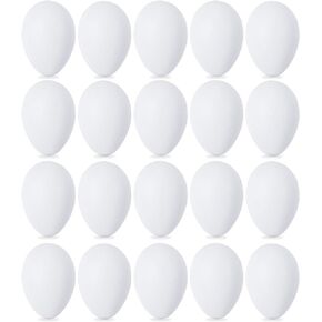 Double Couple 20 PCS White Plastic Eggs Paintable Easter Eggs for Easter Hunts Basket Fillers Easter Gift Compatible with Easter Egg Decoration Spinner Machine