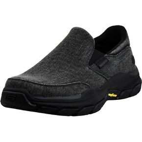 Skechers Men's Respected - Fallston Shoes, Black/Black, 13 M