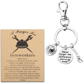 MYOSPARK Ironworker Gift Ironworker Constructing Working Keychain Gift for Ironworker Lover Ironworker Appreciation Gift