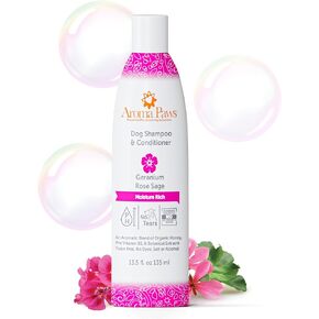 Dog Shampoo – Geranium Sage Moisture Rich, Anti Itch Formula - Cleansing Wash, Conditioning, Moisturizing – Toxin Free, Healthy Ingredients – Tearless Cleaner – 13.5 oz
