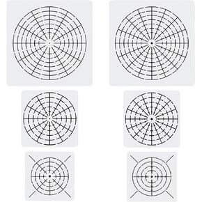 YKW 6 Pieces Mandala Dot Painting Tool Stencils Template Set, 8/12/16 Segment Creative Mandala Stencil Reusable Painting Stencils for DIY Painting Art Projects, White