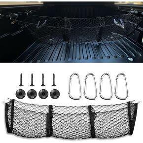 Automotive Truck Bed Cargo Net, Elastic Trunk Mesh Cargo Net Organizer, Cargo Net Trunk Bed Organizer, Stretchable Small Cargo Net Pocket Storage Car Interior Accessories with Hooks for Trunk