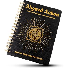 369 Manifestation Journal – Vegan Leather Passion Planner with Gold Coil Binding – Affirmation & Daily Gratitude Journal with Gold Leaf Engraving – Self Care Journals for Men & Women A5 (Beige)