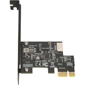 PCIe to USB 3.2 Expansion Card, 5Gbps Type C Front Panel PCIE X1 to USB3.2 Gen1 A Key Type E 20PIN Adapter Card Supports XP, WIN7, WIN8, WIN10, WIN11 (PCIE X1 to USB3.2)