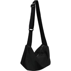 Messenger Bag, Crossbody Bag Shoulder Bag, Crossbody Shoulder Bag Hobo Bag, Shoulder Tote Bag for Women and Men, Casual Work Bag Travel Bag (Black)