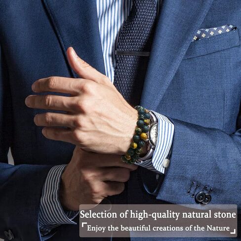 Triple Protection Bracelet, Premium Tiger Eye and Lava Rock Handmade Bead Bracelet Healing Crystal Protection Bracelet for Men Women Bring Luck and Prosperity and Happiness in Saudi Arabia