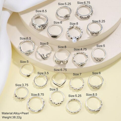 Silver Knuckle Rings Set for Women Girls Snake Chain Stacking Ring Vintage Silver Knuckle Ring Silver Knuckle Rings BOHO Midi Rings SIze Mixed Set for Women Girls in Saudi Arabia