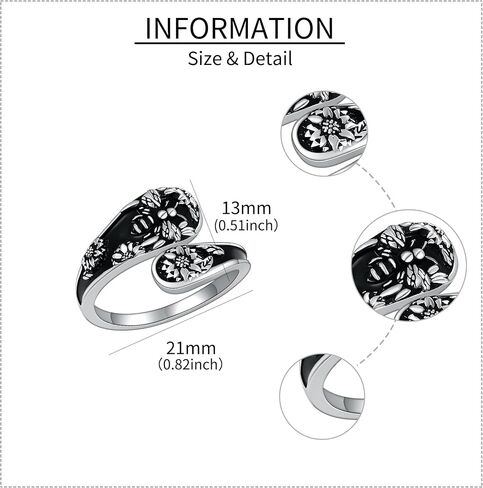 MONGAS Bee/Turquoise Spoon Rings for Women Sterling Silver Spoon Ring Jewelry Gifts for Girls in Saudi Arabia
