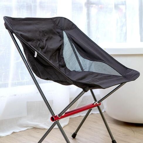 Portable Camping Chair,Compact Ultralight High Back Moon Chairs with Carry Bag for Hiking,Festival,Travel,Beach,Fishing,Backpacking (Black) in Saudi Arabia