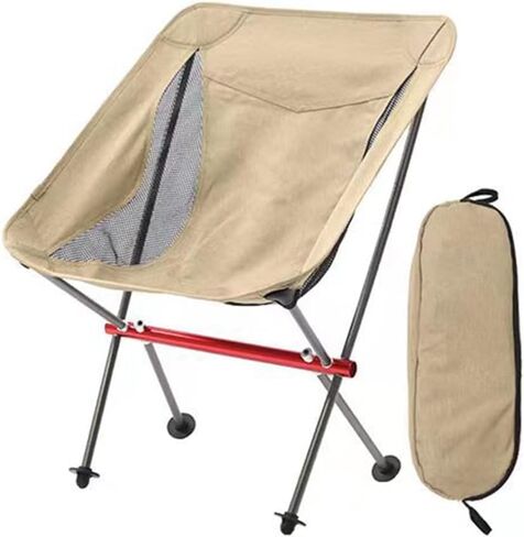 Portable Camping Chair,Compact Ultralight High Back Moon Chairs with Carry Bag for Hiking,Festival,Travel,Beach,Fishing,Backpacking (Black) in Saudi Arabia