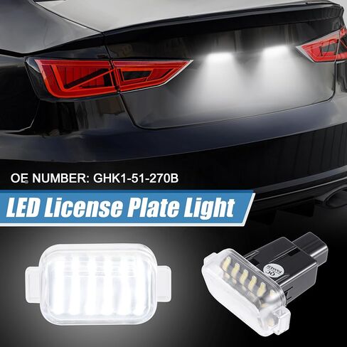 سيارة 6000K الأبيض لوحة ترخيص LED ضوء الجمعية GHK1-51-270B 2835SMD لمازدا 6 2014-2020 ABS واضح أسود 1 زوج in Saudi Arabia