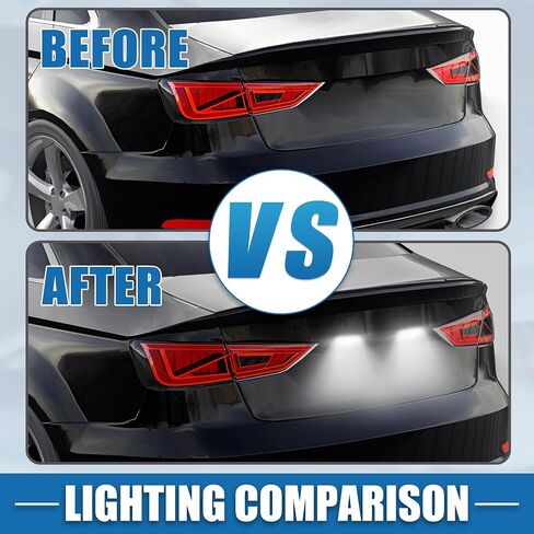 سيارة 6000K الأبيض لوحة ترخيص LED ضوء الجمعية GHK1-51-270B 2835SMD لمازدا 6 2014-2020 ABS واضح أسود 1 زوج in Saudi Arabia
