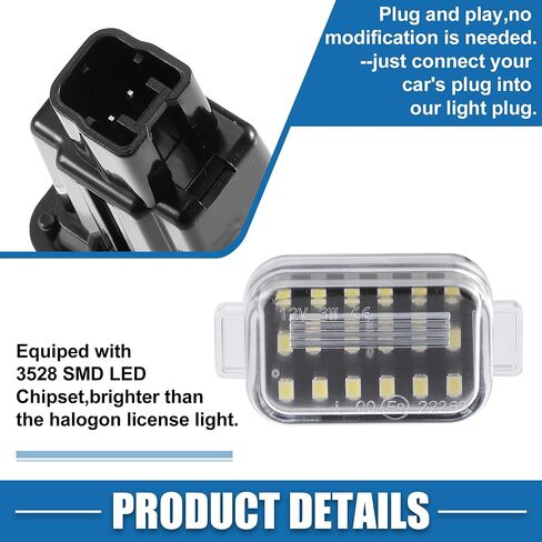 سيارة 6000K الأبيض لوحة ترخيص LED ضوء الجمعية GHK1-51-270B 2835SMD لمازدا 6 2014-2020 ABS واضح أسود 1 زوج in Saudi Arabia