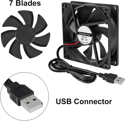 4 قطع 92 مم مروحة USB 92 مم × 25 مم مروحة تبريد 5 فولت 9225 USB DC بدون فرش حافظة كمبيوتر صغيرة مروحة تبريد للطابعة ثلاثية الأبعاد إلكترونيات تبريد ومنقي الهواء لمشاريع التبريد DIY in Kuwait