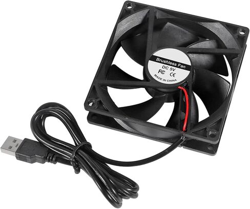 4 قطع 92 مم مروحة USB 92 مم × 25 مم مروحة تبريد 5 فولت 9225 USB DC بدون فرش حافظة كمبيوتر صغيرة مروحة تبريد للطابعة ثلاثية الأبعاد إلكترونيات تبريد ومنقي الهواء لمشاريع التبريد DIY in Kuwait