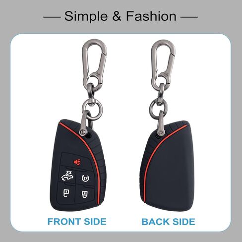 JKCOVER Soft Key Fob Cover Case Compatible with 2022 2023 GMC Sierra and 2022 2023 Chevy Silverado Accessories Smart Key Fob Holder Protector Silicone(2PCS, with Keychain) in Saudi Arabia