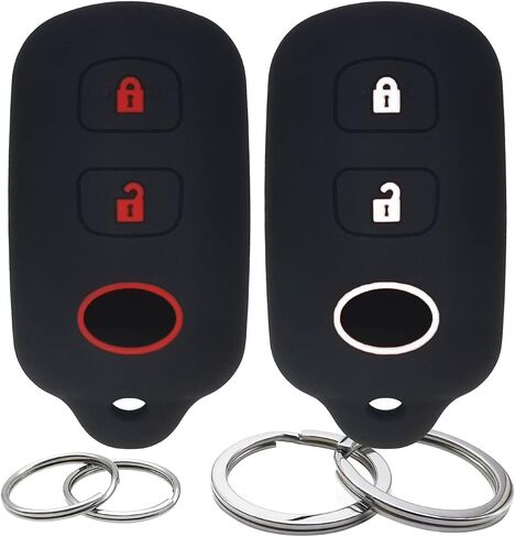 GFDesign 2PCS سيليكون 3 أزرار مفتاح فوب غطاء بعيد حالة حامي بدون مفتاح متوافق مع تويوتا كورولا كامري صدى ماتريكس بريوس تاكوما تندرا RAV4 FJ كروزر هايلاندر سيكويا ياريس سليل xA xB in Kuwait
