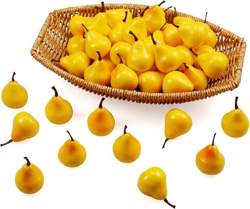 Lorigun 30pcs Artificial Lifelike Simulation 1.3" Mini Pears Fake Fruits Photography Props Model in Kuwait