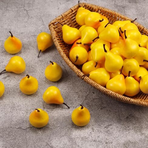 Lorigun 30pcs Artificial Lifelike Simulation 1.3" Mini Pears Fake Fruits Photography Props Model in Kuwait