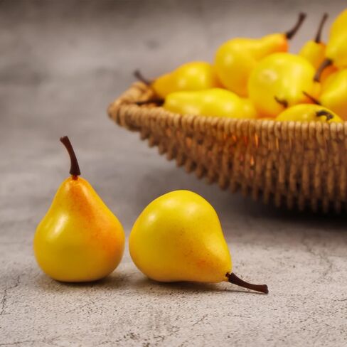 Lorigun 30pcs Artificial Lifelike Simulation 1.3" Mini Pears Fake Fruits Photography Props Model in Kuwait