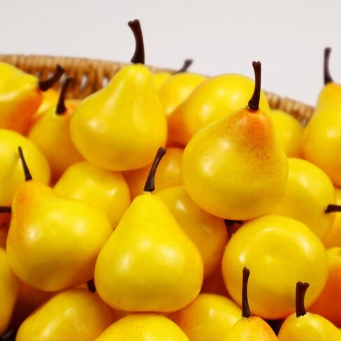 Lorigun 30pcs Artificial Lifelike Simulation 1.3" Mini Pears Fake Fruits Photography Props Model in Kuwait
