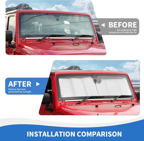 JL Windshield Sunshade, 8PCS Side Window Sun Shade Compatible with 2018-2023 Jeep Wrangler JL 4-Door in Saudi Arabia