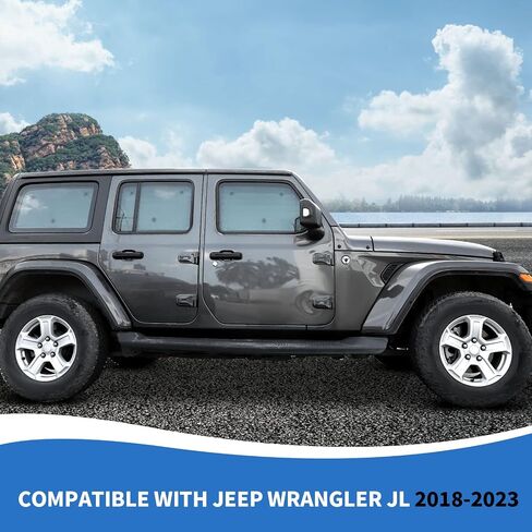 JL Windshield Sunshade, 8PCS Side Window Sun Shade Compatible with 2018-2023 Jeep Wrangler JL 4-Door in Saudi Arabia