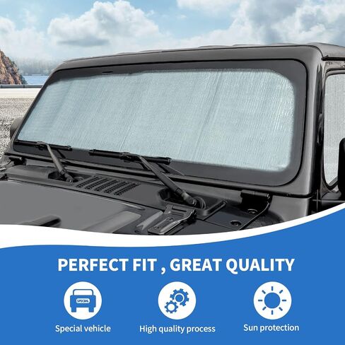 JL Windshield Sunshade, 8PCS Side Window Sun Shade Compatible with 2018-2023 Jeep Wrangler JL 4-Door in Saudi Arabia
