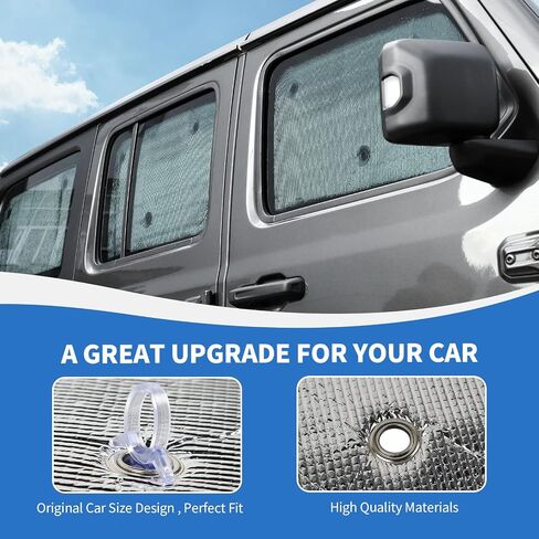 JL Windshield Sunshade, 8PCS Side Window Sun Shade Compatible with 2018-2023 Jeep Wrangler JL 4-Door in Saudi Arabia