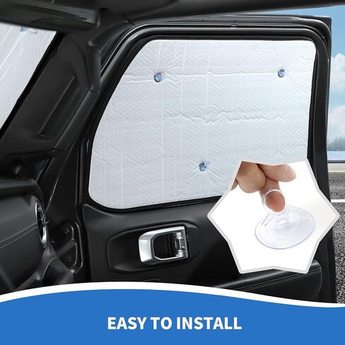 JL Windshield Sunshade, 8PCS Side Window Sun Shade Compatible with 2018-2023 Jeep Wrangler JL 4-Door in Saudi Arabia