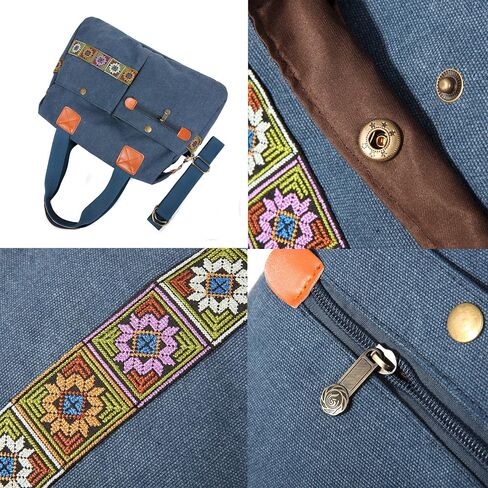 Women's Canvas Vintage Shoulder Bag Hobo Daily Purse Large Tote Shopper Handbag boho crossbody bag Medium Large in Saudi Arabia