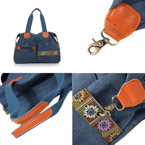 Women's Canvas Vintage Shoulder Bag Hobo Daily Purse Large Tote Shopper Handbag boho crossbody bag Medium Large in Saudi Arabia