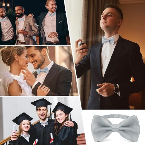 3pcs Bow Tie, Bow Ties for Men, Pre Tied Bow Ties for Men, Adjustable Bowtie for Wedding, Party, Graduation in Saudi Arabia