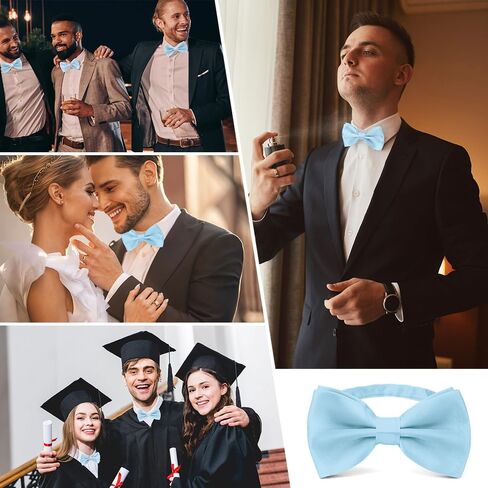 3 قطع ربطة عنق، ربطات عنق للرجال، ربطات عنق مربوطة مسبقًا للرجال، ربطة عنق قابلة للتعديل لحفلات الزفاف والحفلات والتخرج in Kuwait