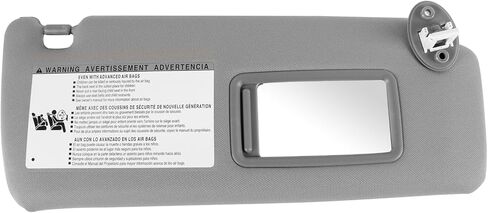 Left Driver Side Sun Visor Compatible with 2010 2011 2012 2013 2014 2015 2016 2017 2018 2019 2020 2021 2022 2023 Toyota 4RUNNER,Replace 74320-35A91-B1,Without Light(Grey) in Saudi Arabia