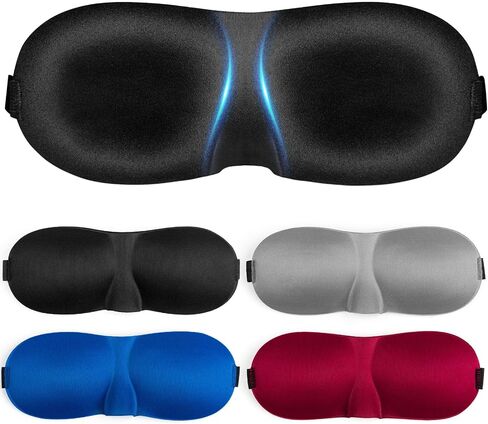 Sleep Mask for Side Sleeper 4 Pack, 100% Blackout 3D Eye Mask for Sleeping, Eye Covers with Adjustable Straps for Women Men in Saudi Arabia