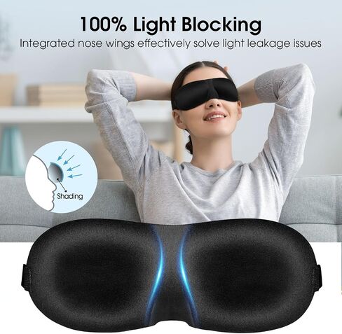 Sleep Mask for Side Sleeper 4 Pack, 100% Blackout 3D Eye Mask for Sleeping, Eye Covers with Adjustable Straps for Women Men in Saudi Arabia