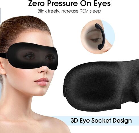 Sleep Mask for Side Sleeper 4 Pack, 100% Blackout 3D Eye Mask for Sleeping, Eye Covers with Adjustable Straps for Women Men in Saudi Arabia