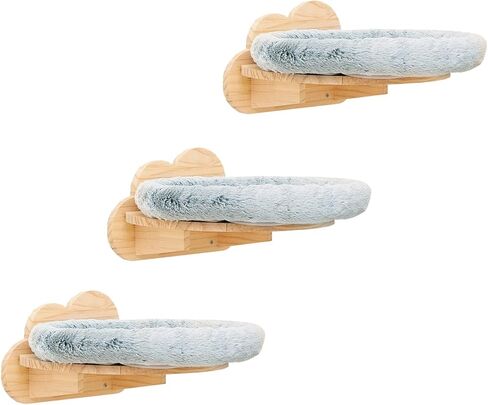 Solid Wood Wall Mounted Carpet-Covered Cat Shelves, Cat Wall Furnitures, Floating Shelves, Cat Wall Scratching Post, Cat Steps, Cat Stairs, Cat Perch in Kuwait